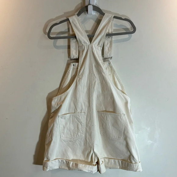 WE WORE WHAT Sz XS Oversized 100%  Cotton Adjustable Straps Short Overalls - Picture 8 of 11